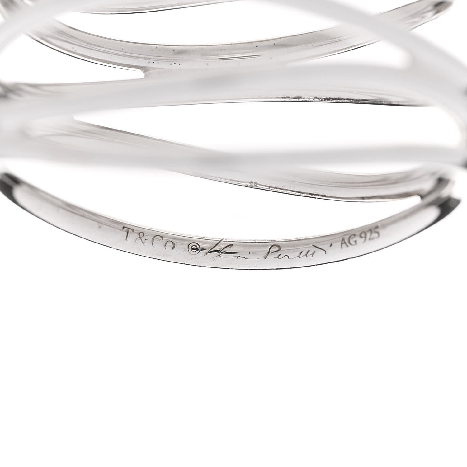 Tiffany Sterling Silver Elsa Peretti 5 Row Wave Ring 53 6.5 4 of 4