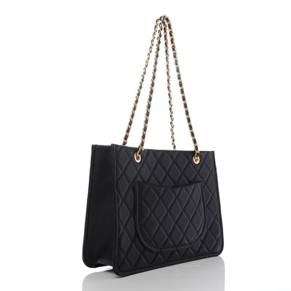 Chanel Caviar Quilted Sweet Classic Shopping Tote Black 3 of 10