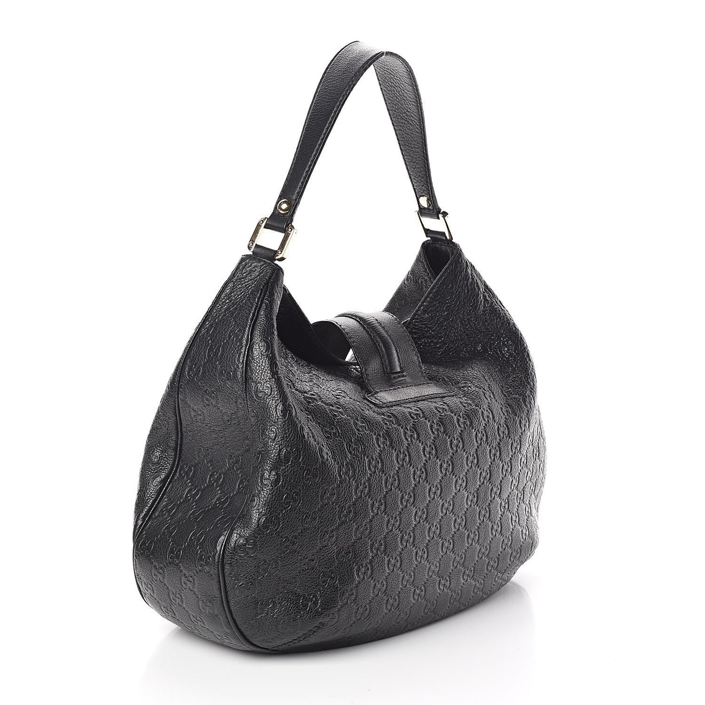 Guccissima Large New Ladies Web Hobo Black