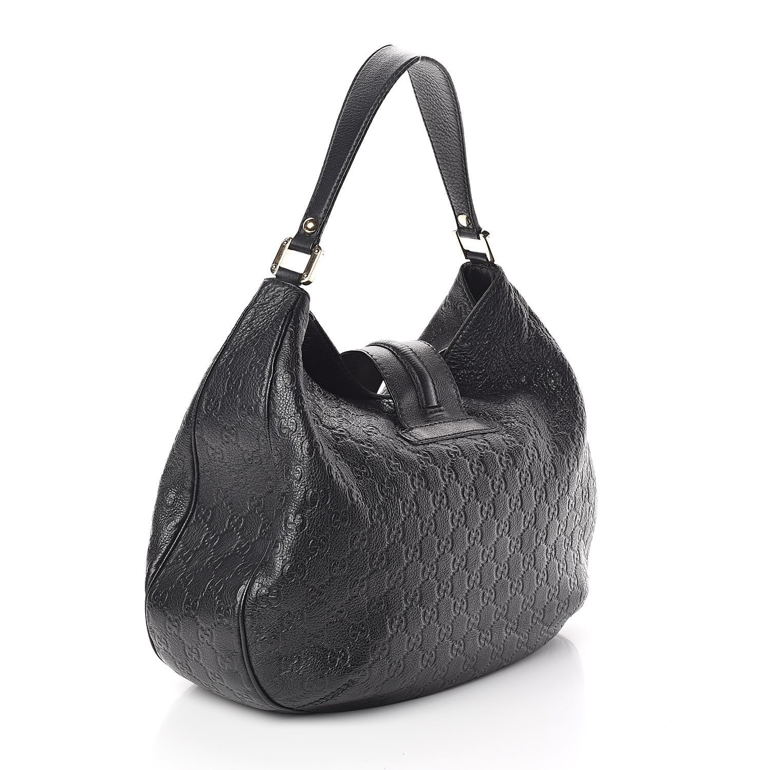 Gucci Guccissima Large New Ladies Web Hobo Black 3 of 15
