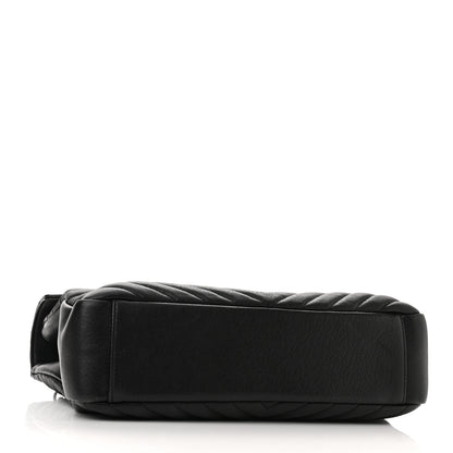 Saint Laurent Sheepskin Matelasse Chevron Monogram Large College Satchel Black 4 of 9