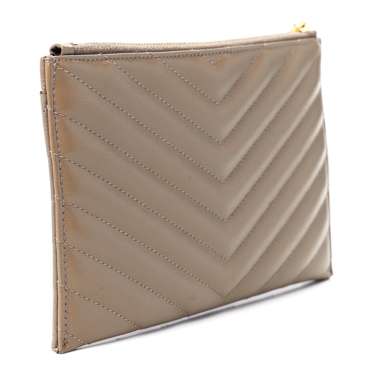 Grain De Poudre Chevron Monogram Bill Pouch Dusty Grey