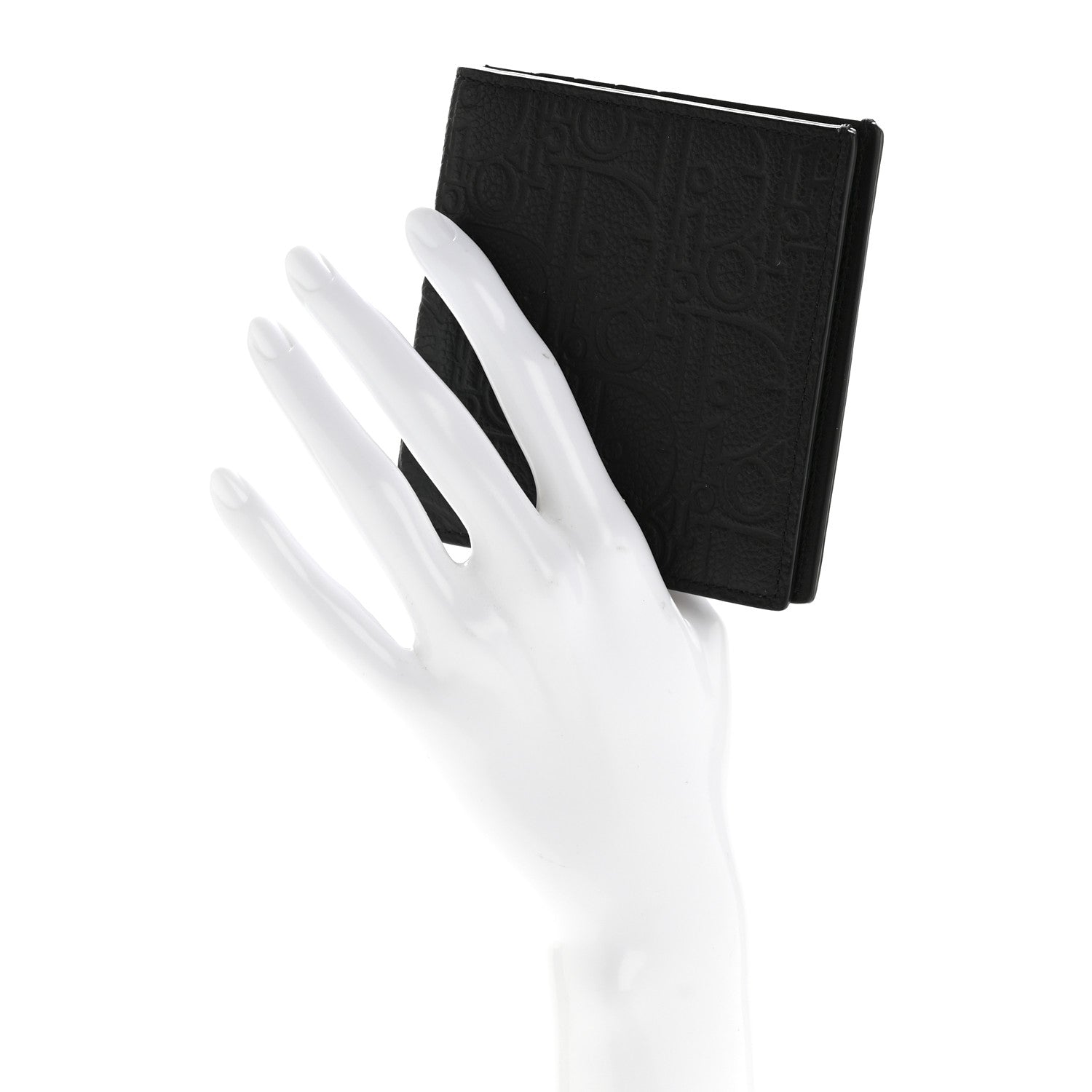 Christian Dior Grained Calfskin Embossed Dior Gravity BiFold Wallet Black 2 of 10