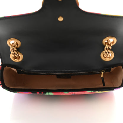 Gucci X KEN SCOTT Calfskin Matelasse Floral Small GG Marmont Shoulder Bag Black 5 of 11