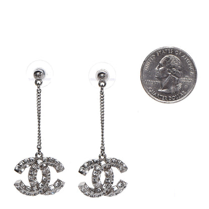 Chanel Baguette Crystal CC Dangle Earrings Silver 2 of 4