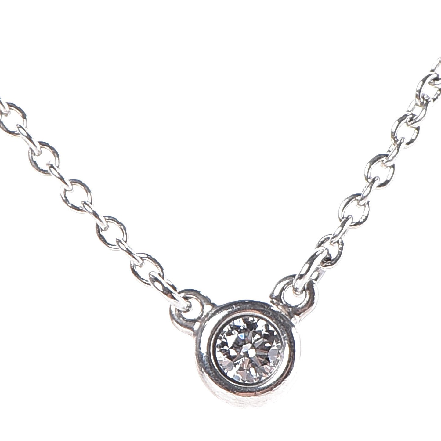 Sterling Silver Diamond .05ct Elsa Peretti Diamonds by the Yard Pendant Necklace