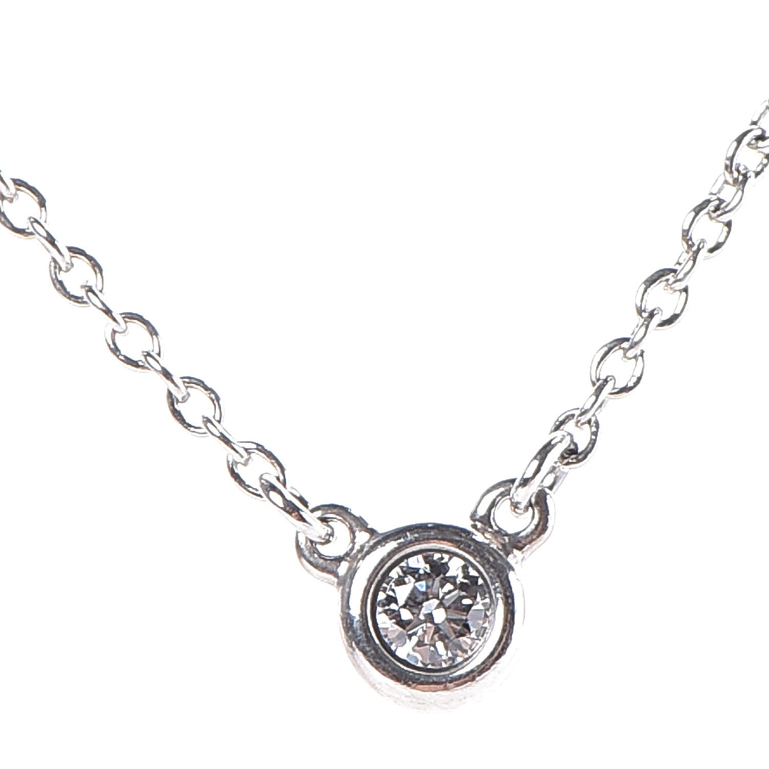 Tiffany Sterling Silver Diamond .05ct Elsa Peretti Diamonds by the Yard Pendant Necklace 4 of 8