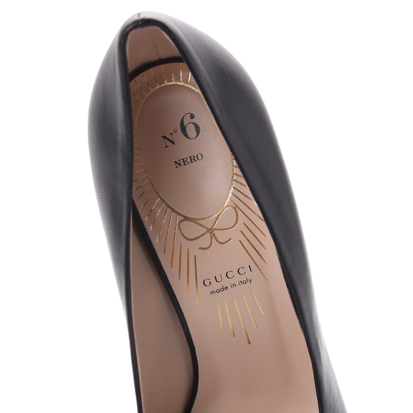 Nappa Bow High Heel Pumps 36 Black