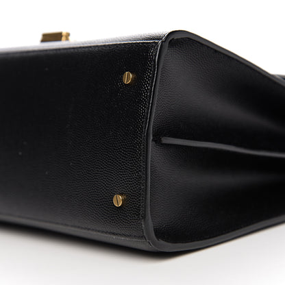 Saint Laurent Grain de Poudre Medium Classic Monogram Cassandra Top Handle Black Rouge Legion 8 of 10