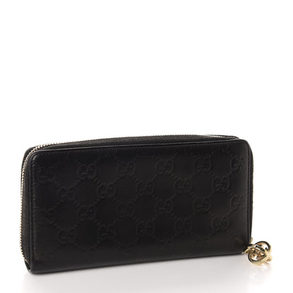 Gucci Guccissima Large Twins Zip Around Wallet Black 3 of 7