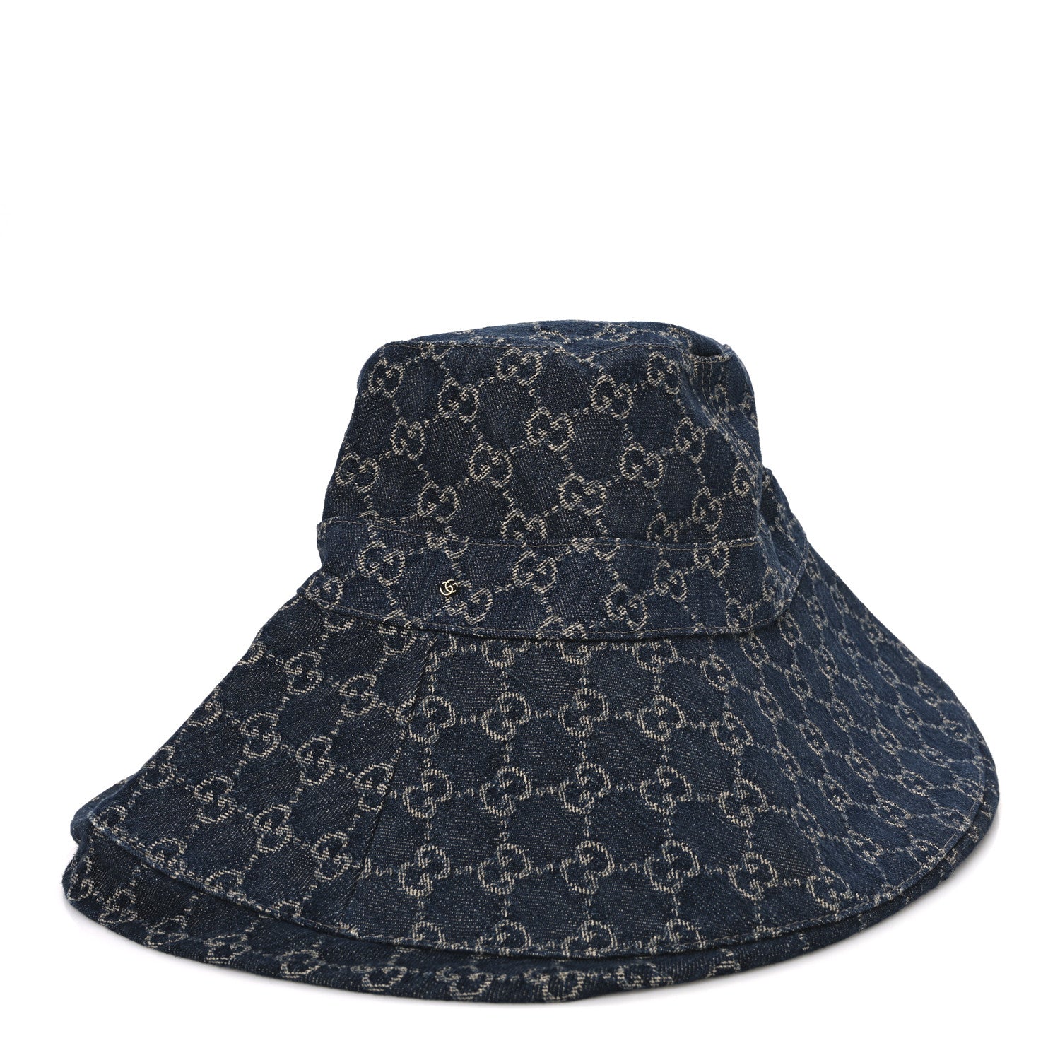 Gucci Eco Washed Denim GG Monogram Brim Hat L Blue 1 of 8