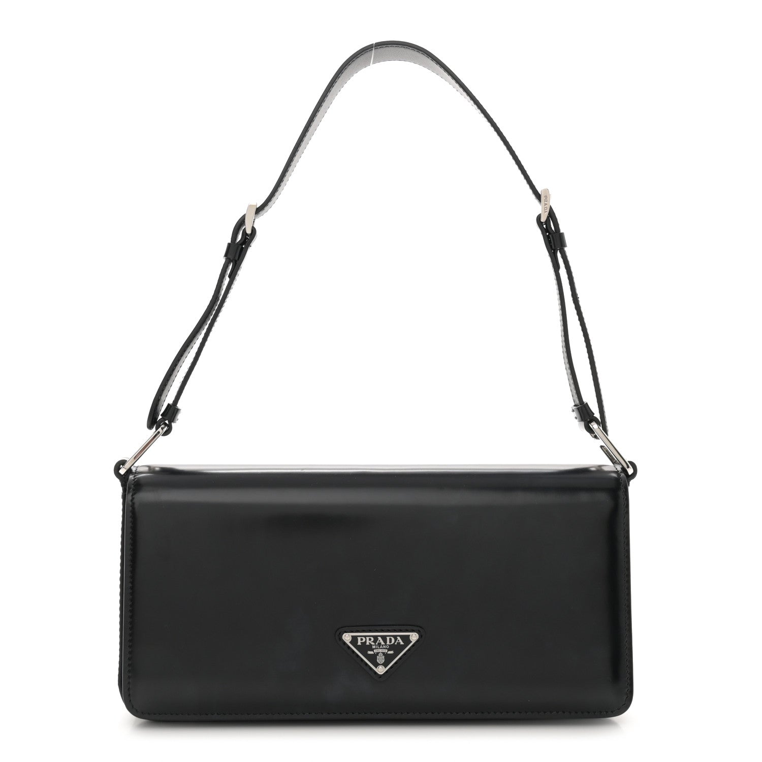 Prada Spazzolato Femme Flap Shoulder Bag Black 1 of 10
