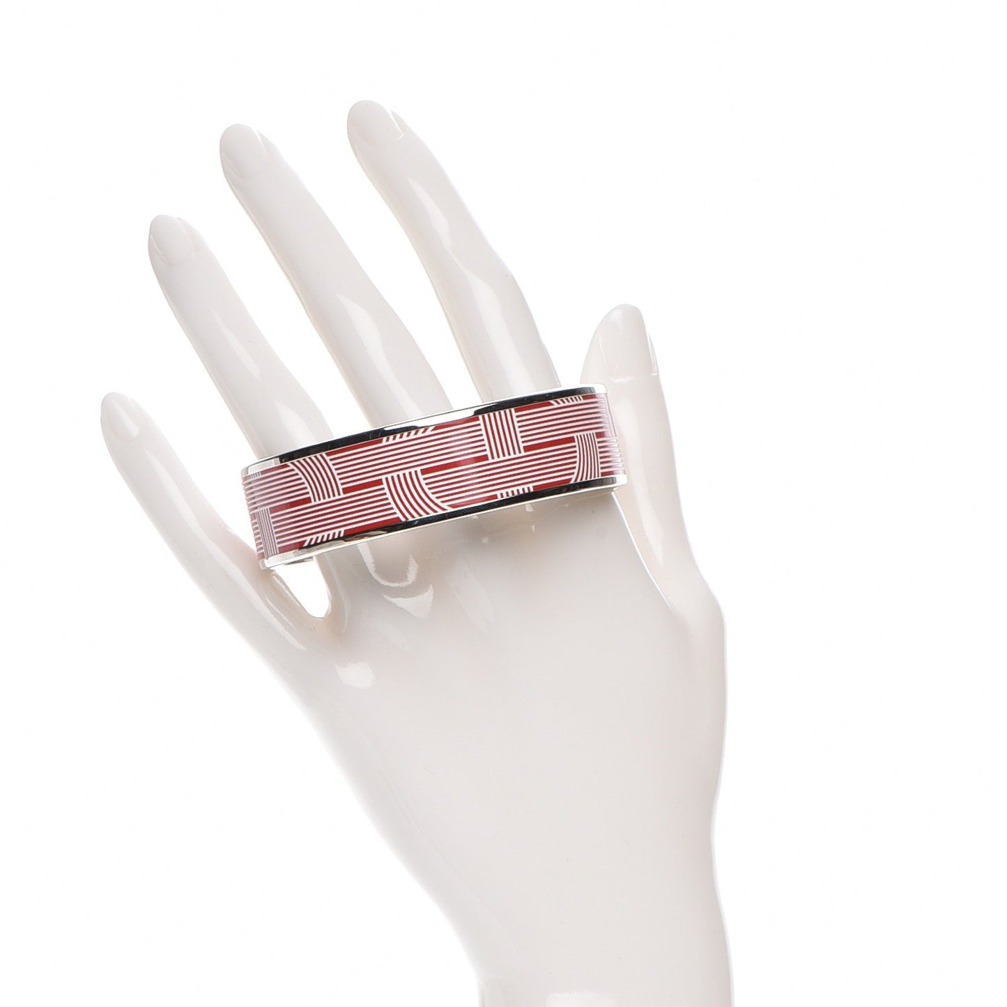 Enamel Printed Wide Circuit 24 Faubourg Bracelet 65 Rouge White