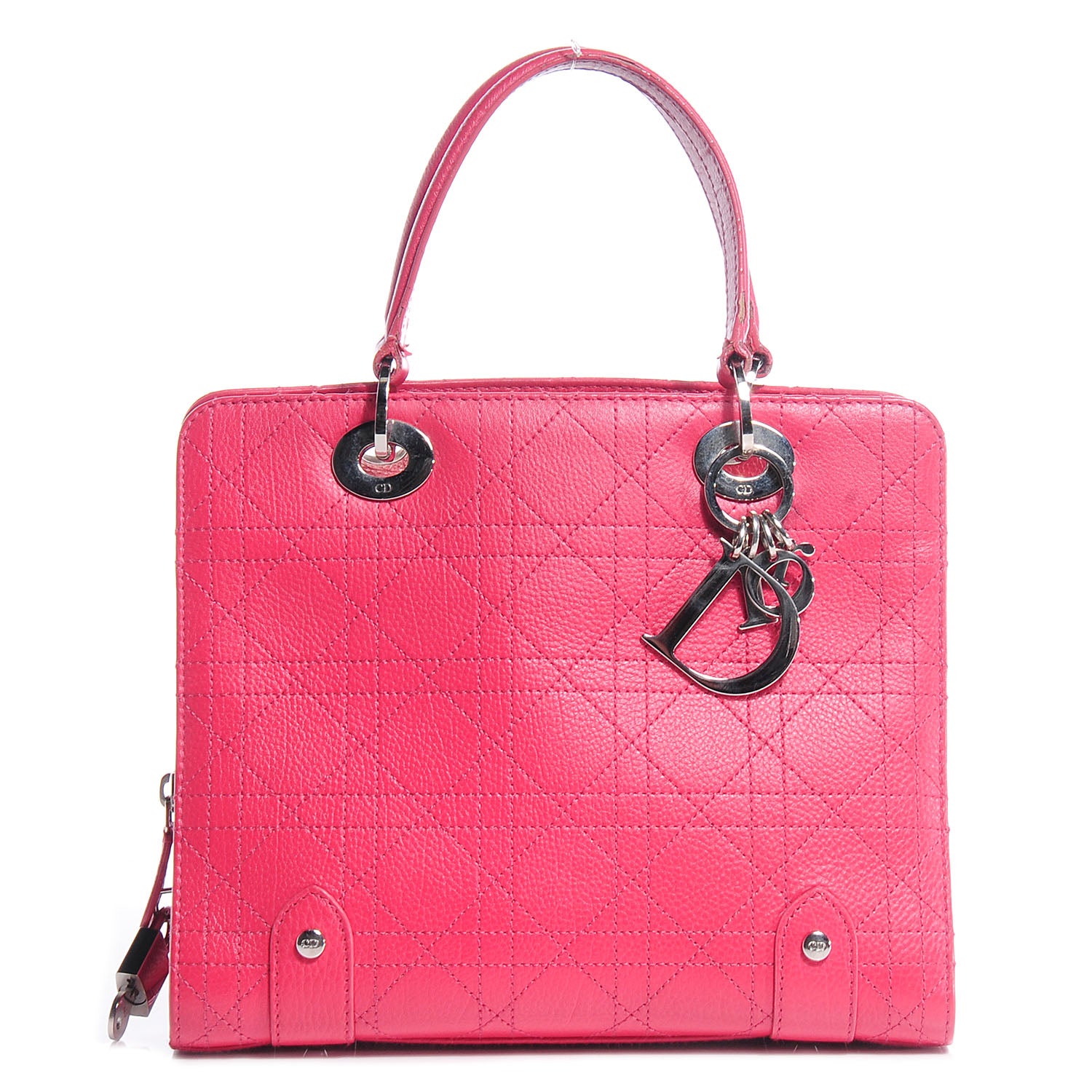 Christian Dior Calfskin Cannage Tote Hot Pink 1 of 8