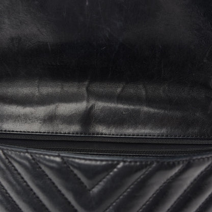 Chanel Lambskin Chevron Quilted Maxi Single Flap Black 12 of 13