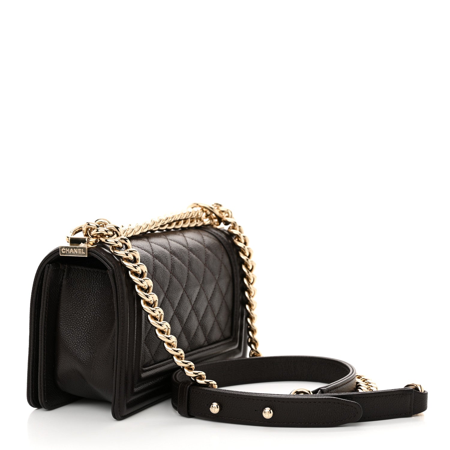 Chanel Caviar Quilted Small Boy Flap Dark Brown 3 of 10