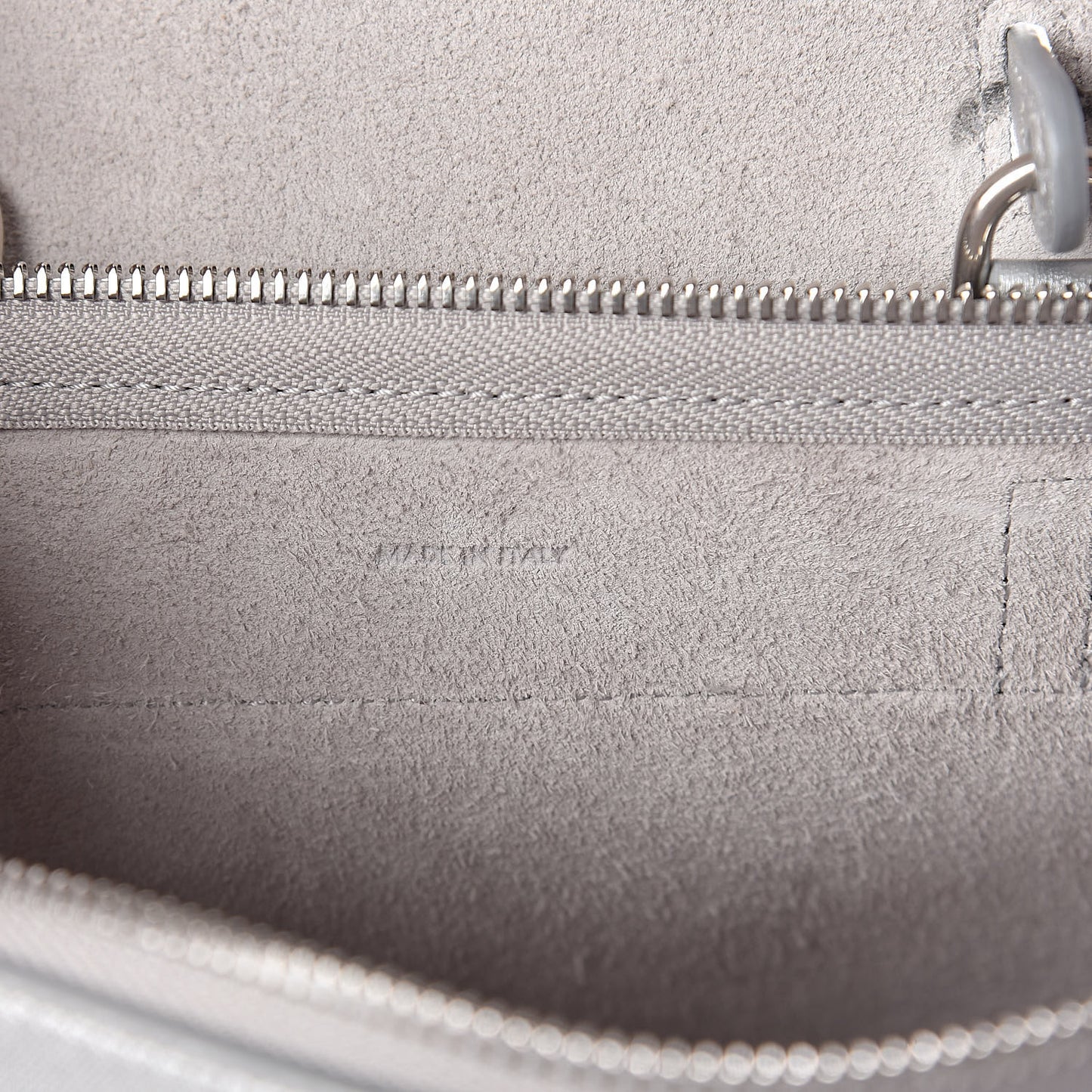 Laminated Calfskin Nano Belt Bag Silver