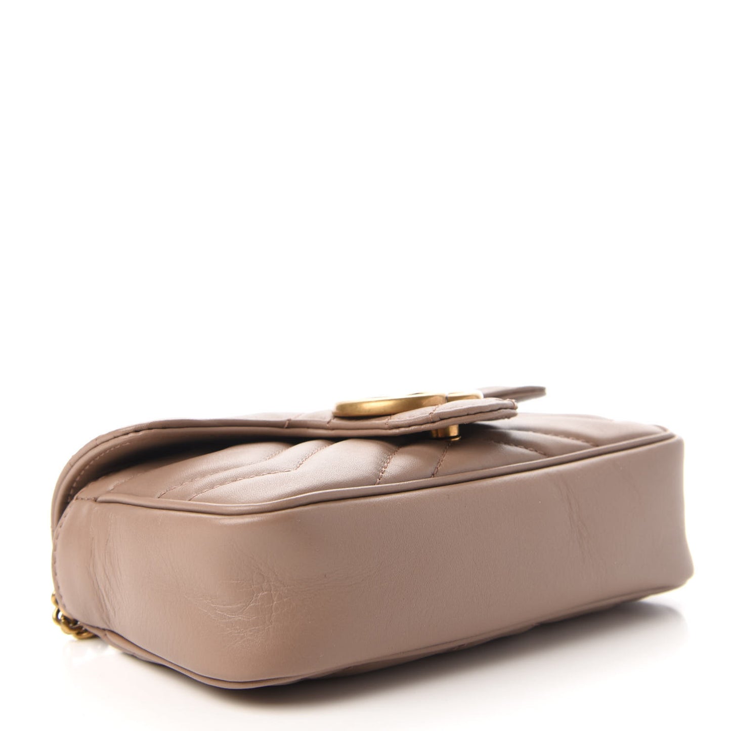 Calfskin Matelasse Super Mini GG Marmont Shoulder Bag Porcelain Rose