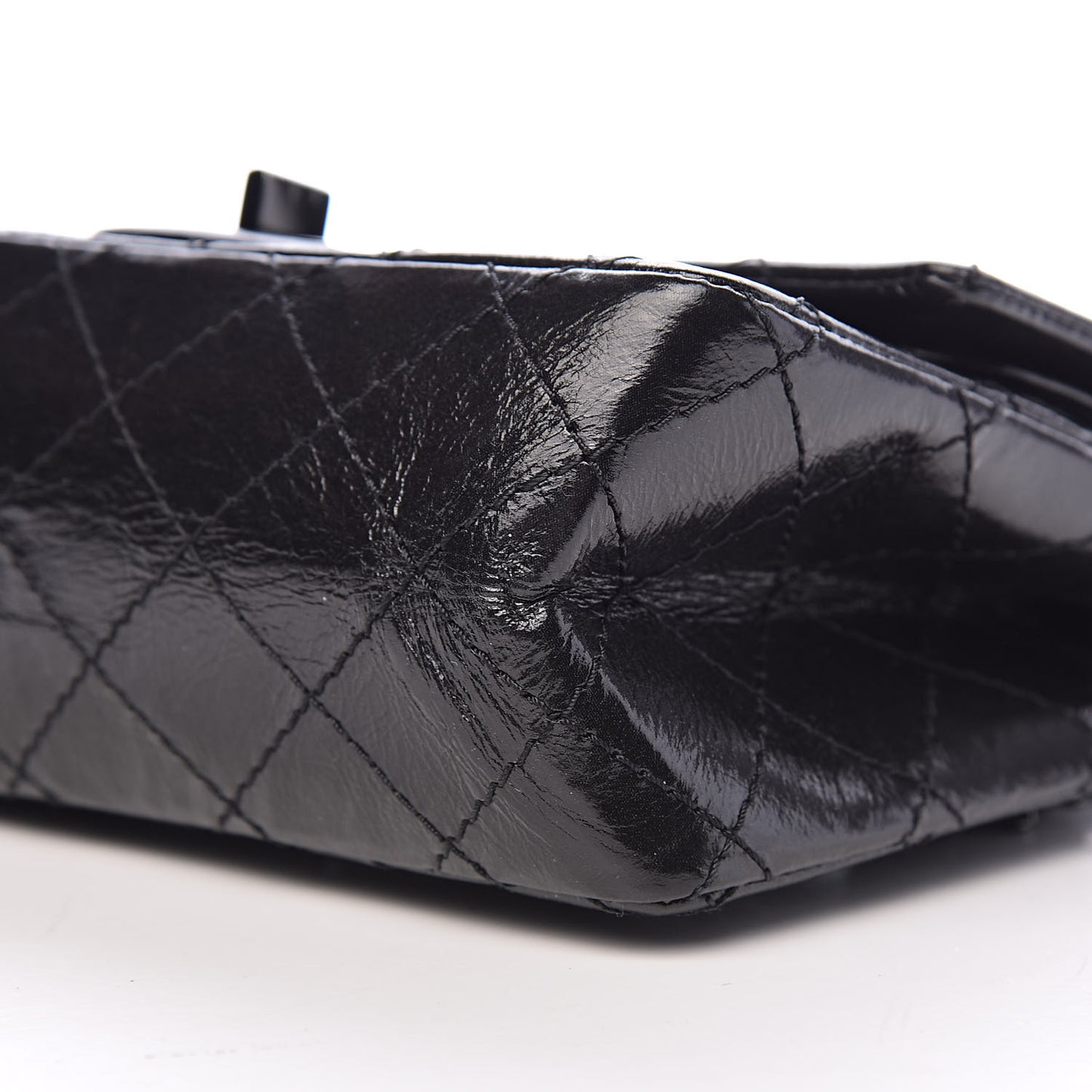 Shiny Aged Calfskin Quilted 2.55 Reissue 224 Flap So Black