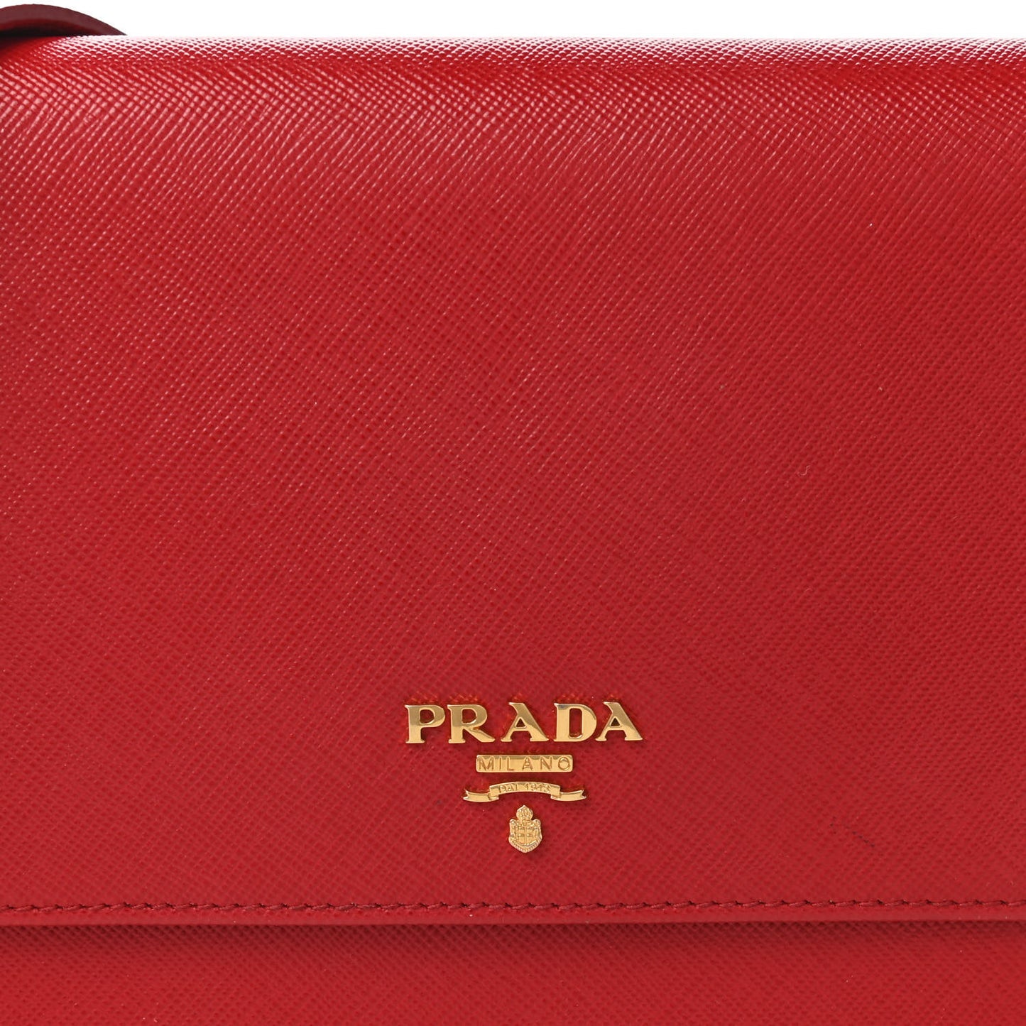 Saffiano Metal Mini Crossbody Wallet Rosso