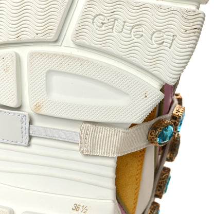 Gucci X SEGA Nylon Calfskin Suede Removable Crystals Flashtrek Sneakers 38.5 Great White Crop Soft Pink 8 of 11