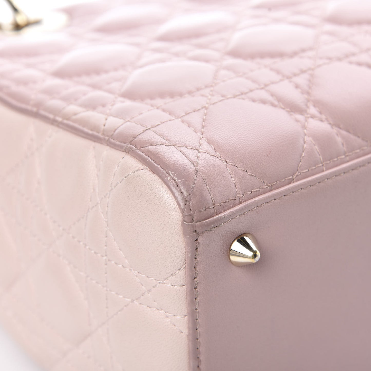Lambskin Cannage Medium Tri-Color Lady Dior Rose Pale