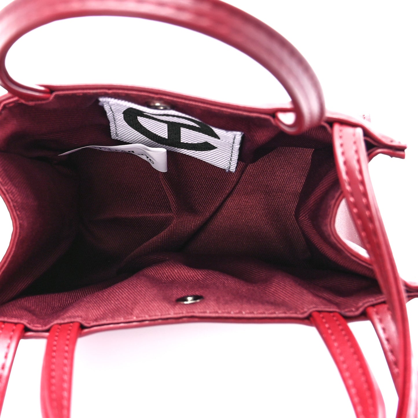 Vegan Leather Small Shopping Bag Oxblood