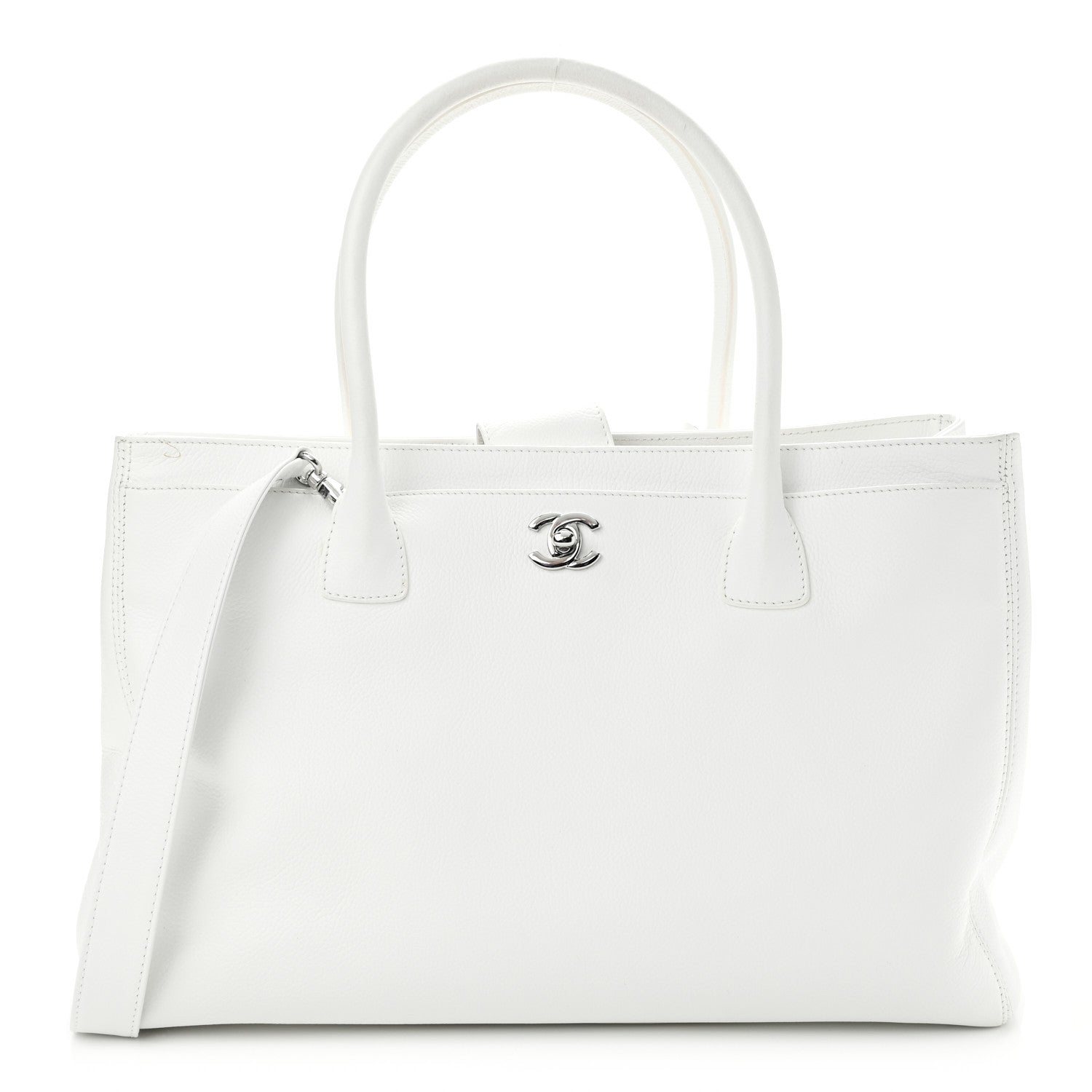 Chanel Calfskin Cerf Executive Shopper Tote White 1 of 12