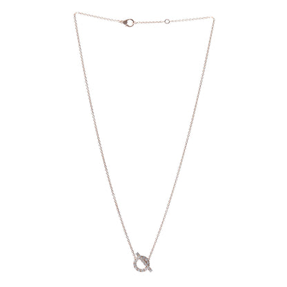 Hermes 18K Rose Gold Diamond Finesse Pendant Necklace 3 of 4