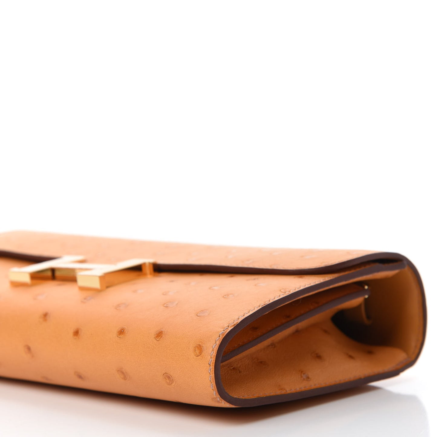 Ostrich Constance Long Wallet To Go Safran