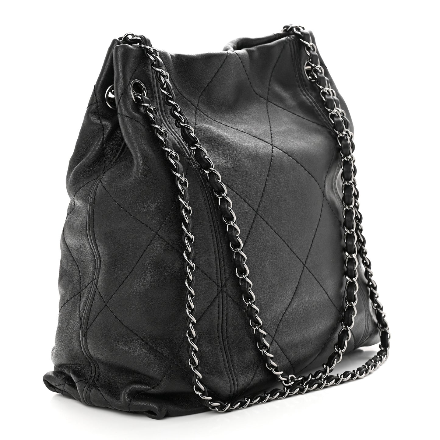 Lambskin Quilted Small Soft Touch Shoulder Bag Black