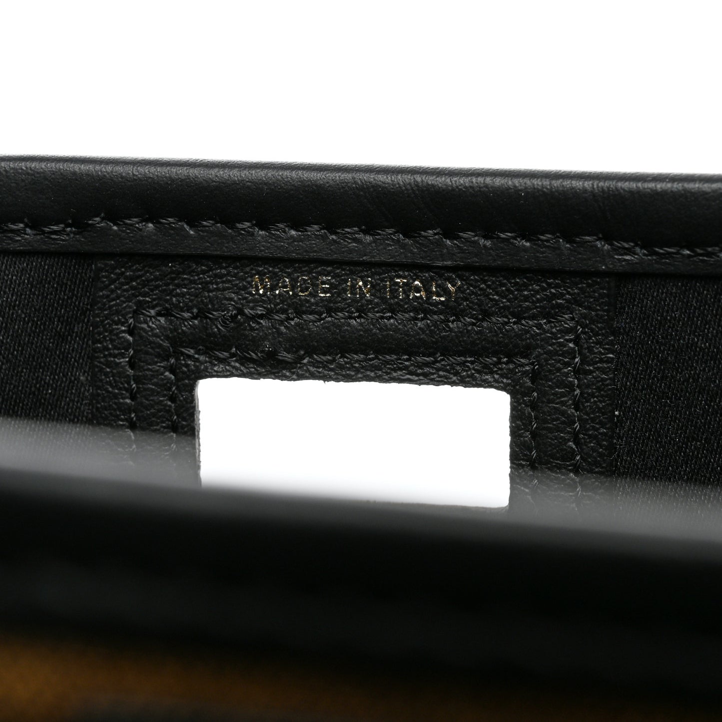 Glazed Fabric Vitello Century FF 1974 Stamp Patch Mini Peekaboo Defender Cover Mogano Panna Black