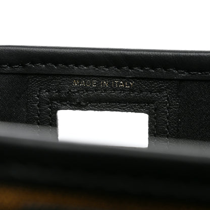 Fendi Glazed Fabric Vitello Century FF 1974 Stamp Patch Mini Peekaboo Defender Cover Mogano Panna Black 6 of 8