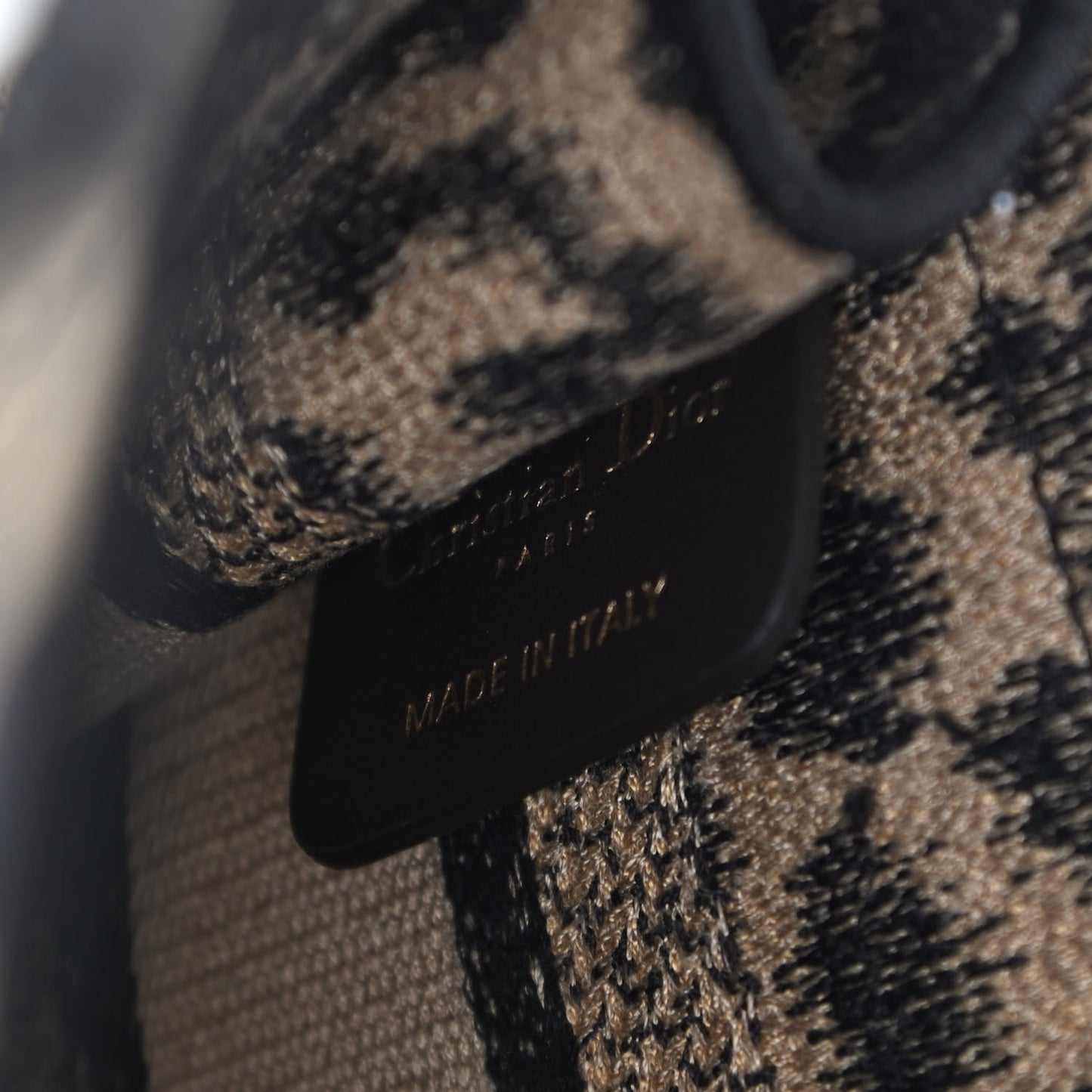 Canvas Mizza Embroidered Mini Leopard Book Tote Beige