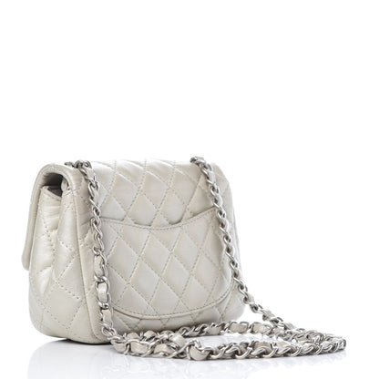 Chanel Metallic Lambskin Quilted Mini Square Flap Silver 3 of 9