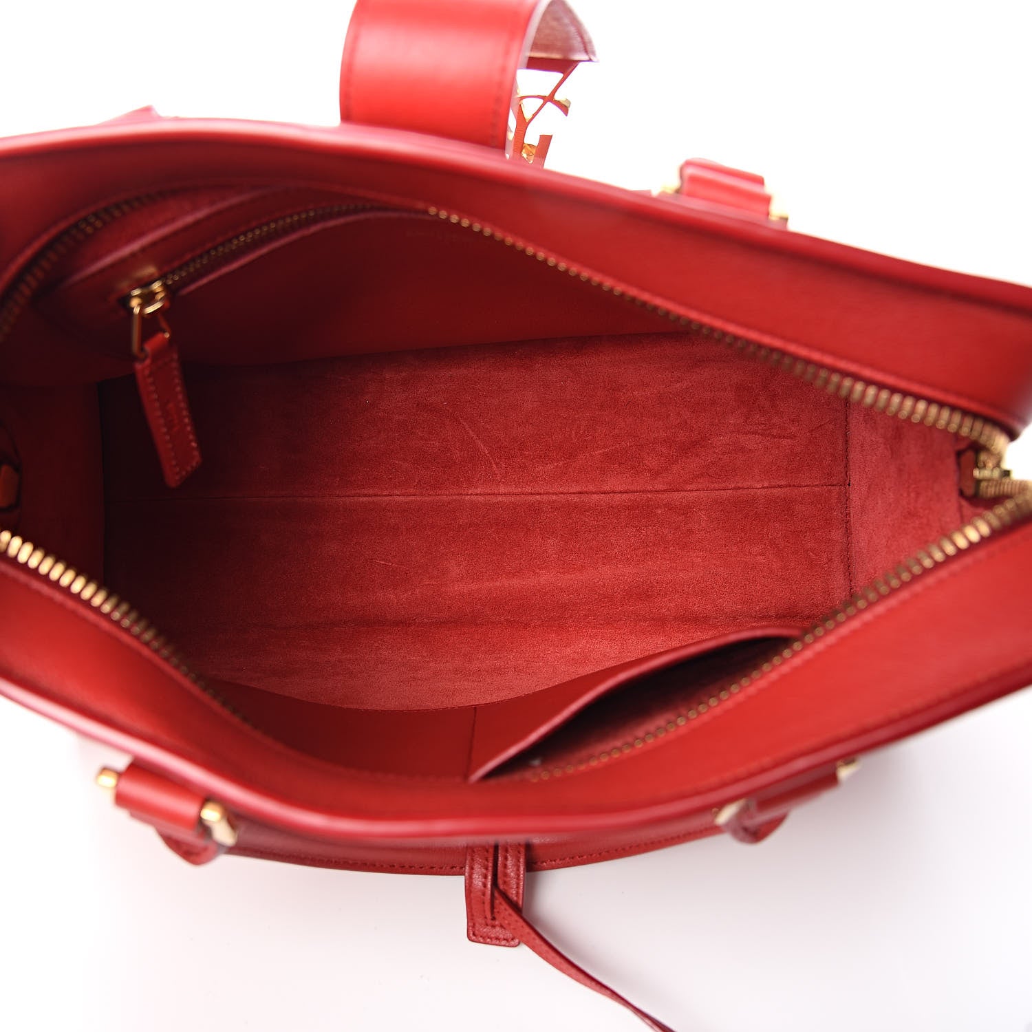 Saint Laurent Calfskin Small Monogram Cabas Lipstick Red 5 of 10