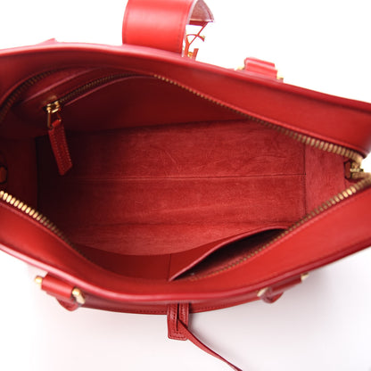 Saint Laurent Calfskin Small Monogram Cabas Lipstick Red 5 of 10