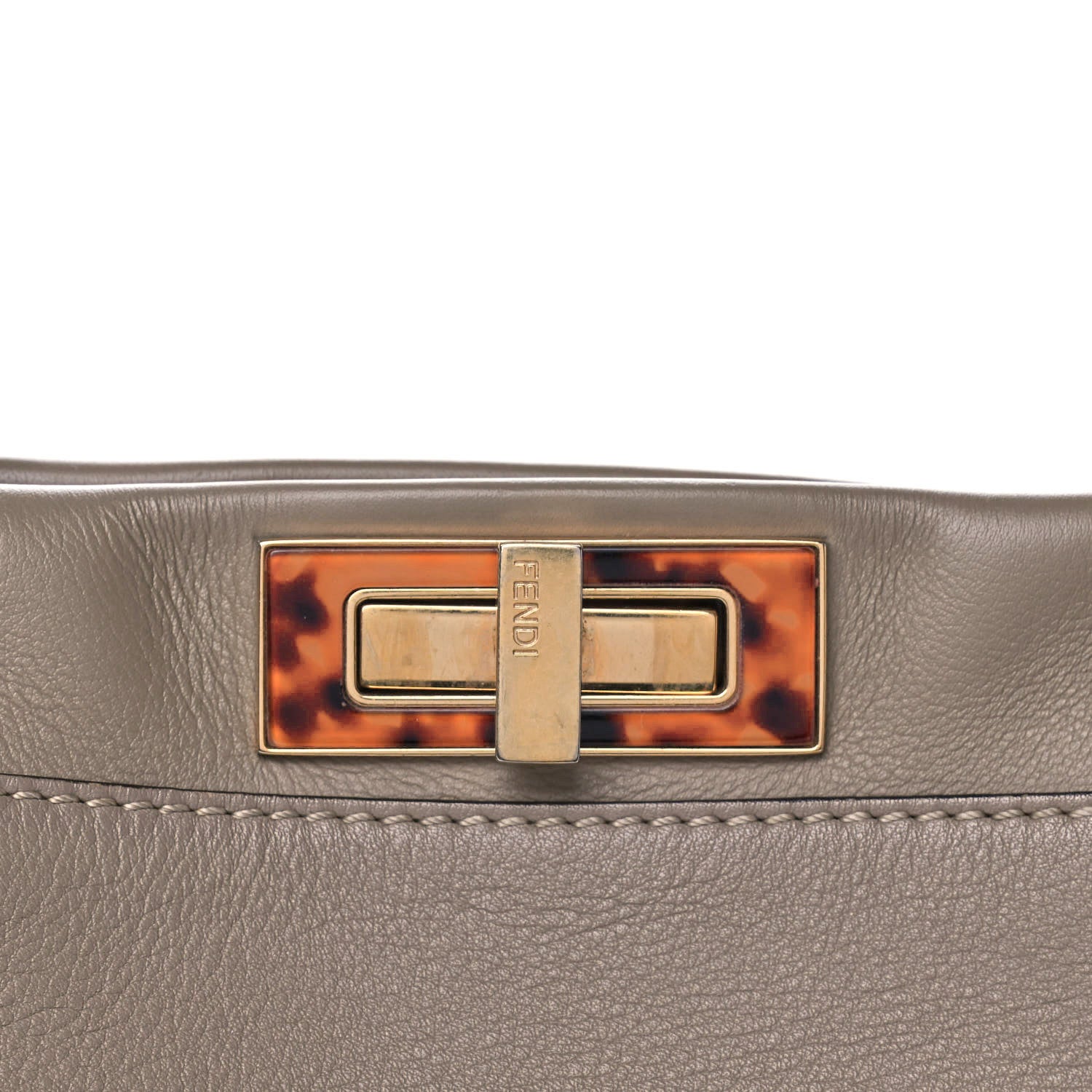 Fendi Vitello Seta Plexiglass Tortoise Medium Peekaboo Iconic Satchel Tortora 12 of 15
