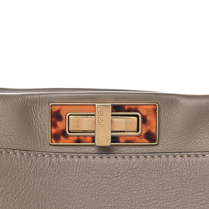 Fendi Vitello Seta Plexiglass Tortoise Medium Peekaboo Iconic Satchel Tortora 12 of 15