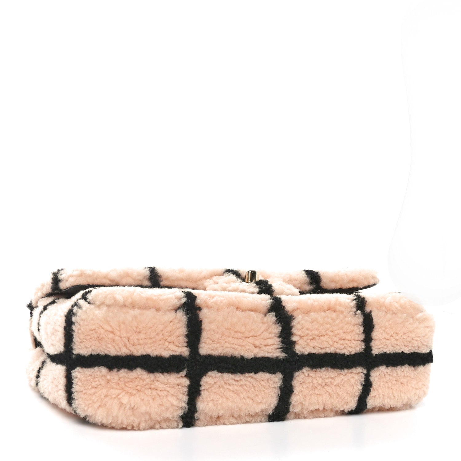 Chanel Shearling Lambskin Large Fluffy Tartan Single Flap Pink Black 4 of 10