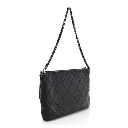 Chanel Lambskin Quilted Mineral Nights Flap Wristlet Black 3 of 12