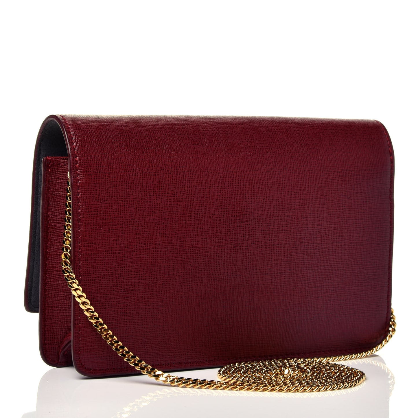 Vitello Elite Crystal Fendi Loves Monster Eyes Tube Wallet on Chain Rosso Scuro Multicolor