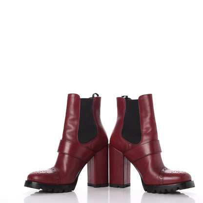 Prada Calfskin Cap Toe Chelsea Boots 38 Amaranto 6 of 14
