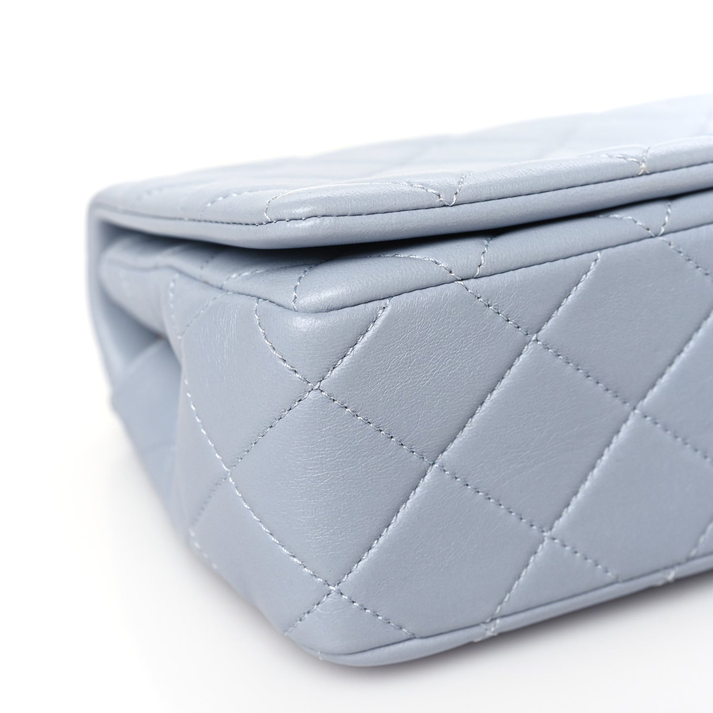 Lambskin Quilted Braided CC Flap Blue