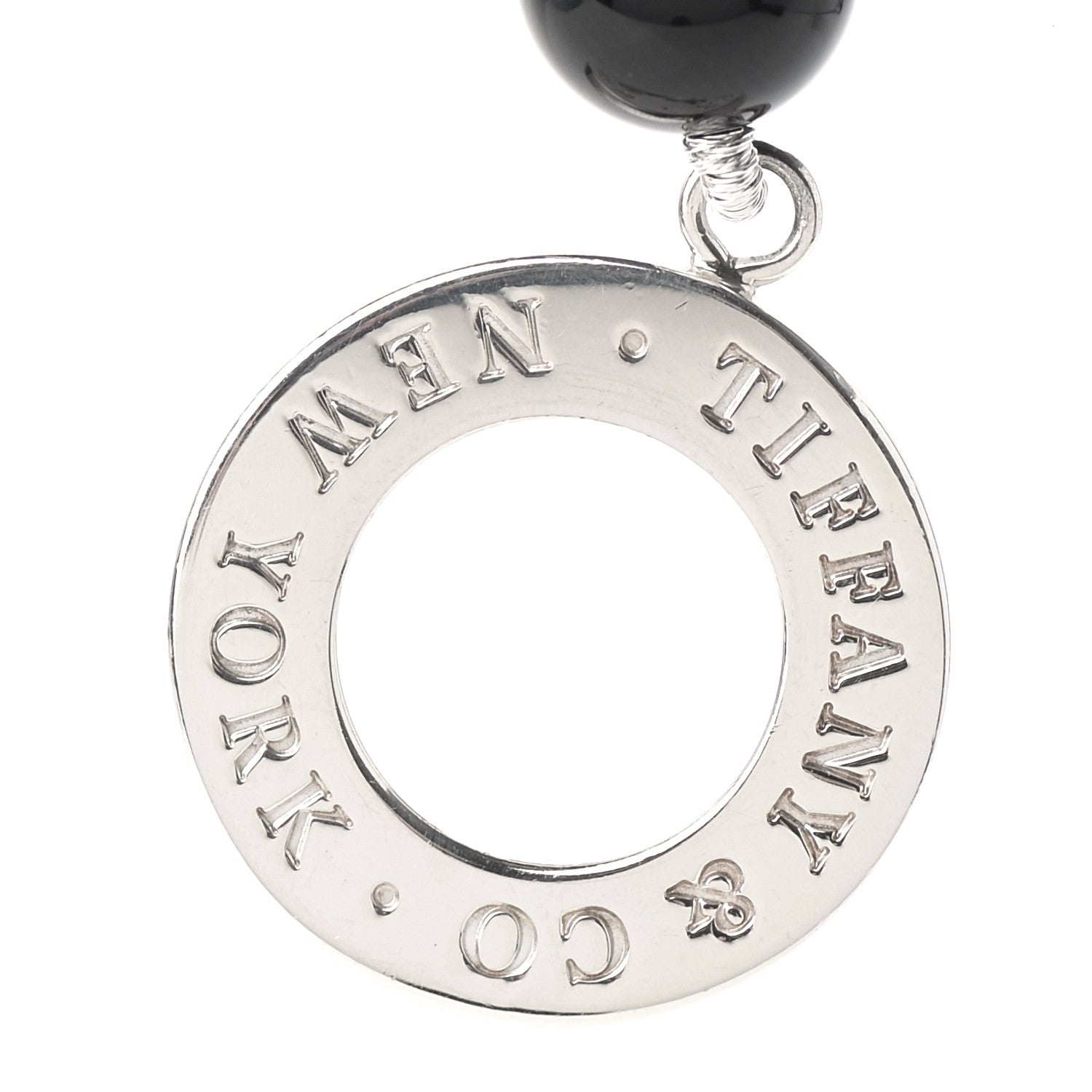 Tiffany Sterling Silver Black Onyx Bead Toggle Necklace 4 of 6