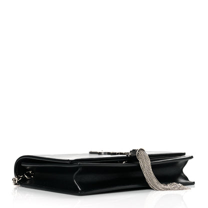 Saint Laurent Calfskin Star Print Monogram Kate Tassel Chain Wallet Black Silver 4 of 11
