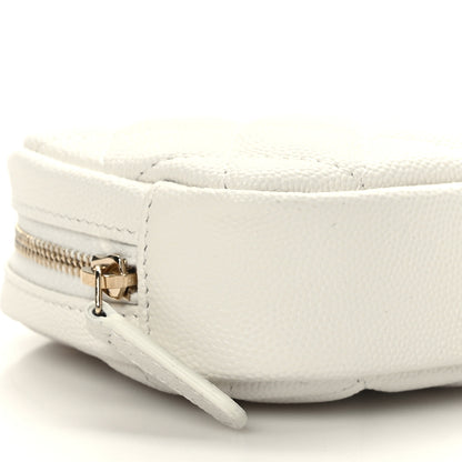 Chanel Caviar Quilted Small Curvy Pouch Cosmetic Case White 7 of 8