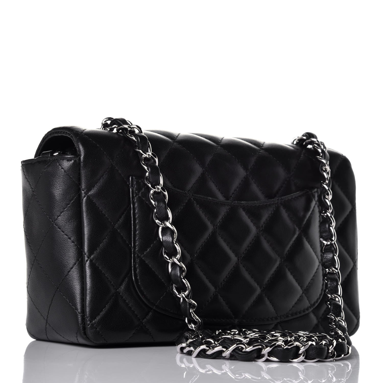 Chanel Lambskin Quilted Mini Rectangular Flap Black 3 of 10