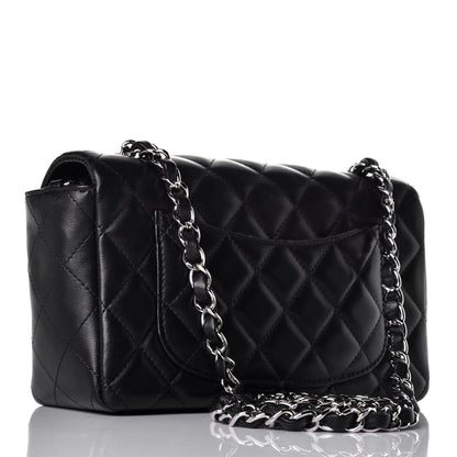 Chanel Lambskin Quilted Mini Rectangular Flap Black 3 of 10