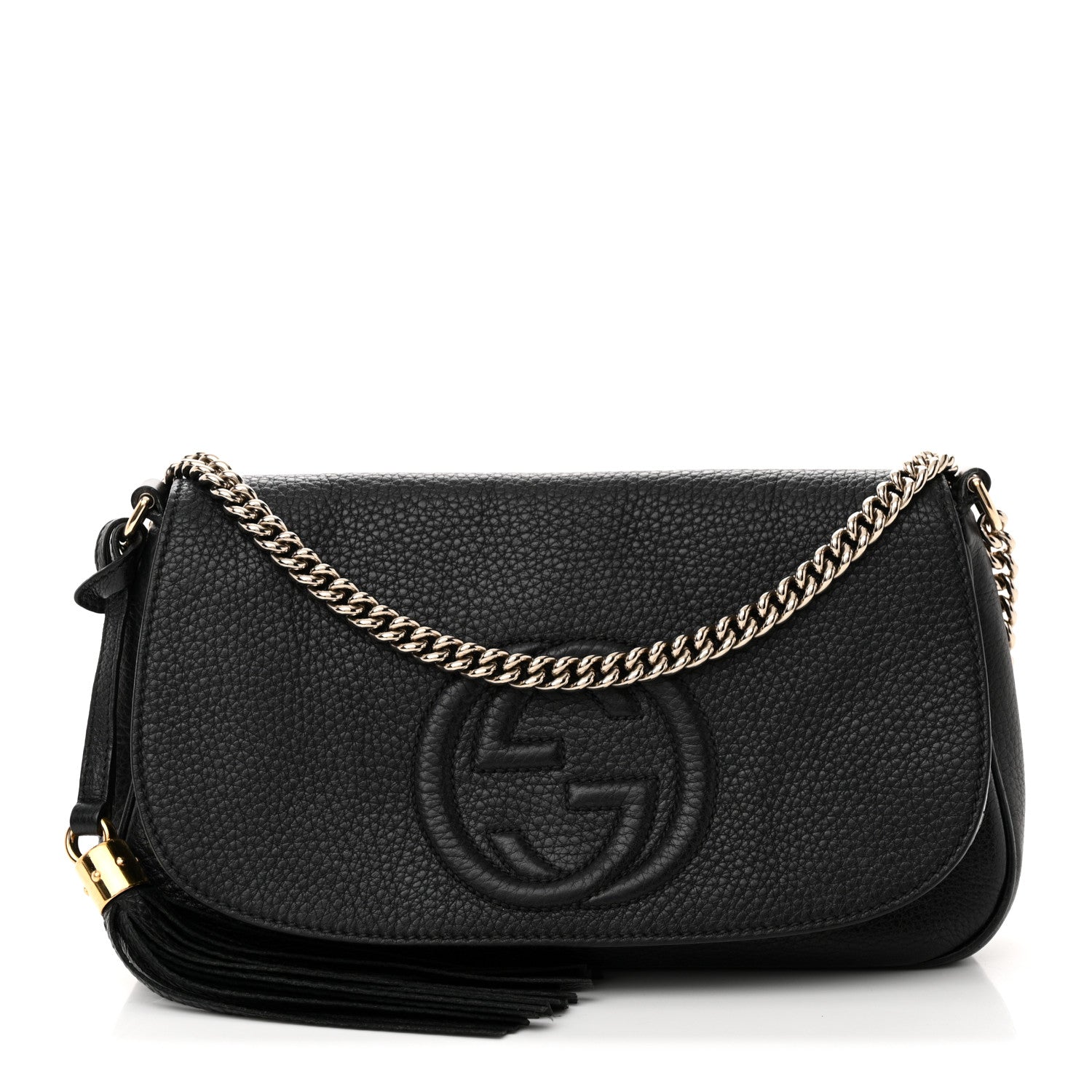 Gucci Pebbled Calfskin Medium Soho Flap Crossbody Black 1 of 11